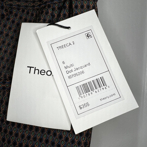NWT Theory Treeca 2 Multi Dot Jacquard Pants Size 6 - Picture 6 of 12
